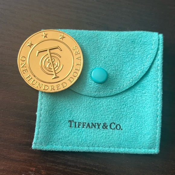 Tiffany & Co $100 Gold Plated Money Coin Token - Picture 1 of 4